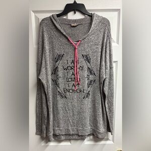 💕 2 For $10 Free Kisses Hooded Short Sleeve Too Size 2X